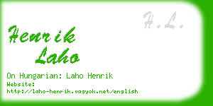 henrik laho business card